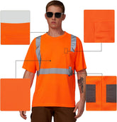 Safety Shirt,High Visibility Work T Shirt Long Short Sleeve Class 3 (XS-6XL)